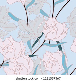 Abstract elegance pattern with floral background.