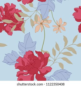 Abstract elegance pattern with floral background.
