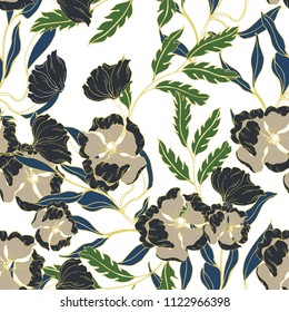 Abstract elegance pattern with floral background.
