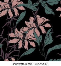 Abstract elegance pattern with floral background.
