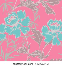 Abstract elegance pattern with floral background.
