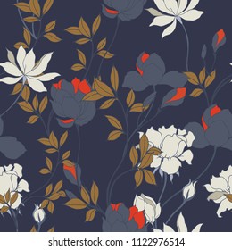 Abstract elegance pattern with floral background.