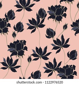 Abstract elegance pattern with floral background.