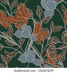 Abstract elegance pattern with floral background.