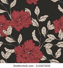 Abstract elegance pattern with floral background.