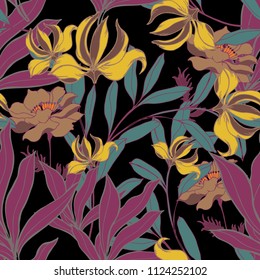 Abstract elegance pattern with floral background.