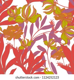 Abstract elegance pattern with floral background.