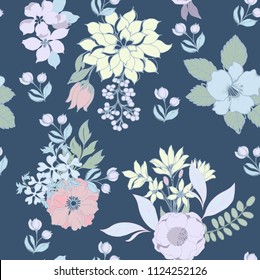 Abstract elegance pattern with floral background.