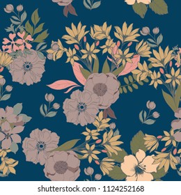 Abstract elegance pattern with floral background.