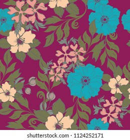 Abstract elegance pattern with floral background.