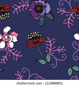 Abstract elegance pattern with floral background.