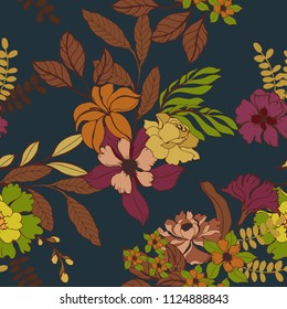 Abstract elegance pattern with floral background.