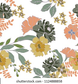 Abstract elegance pattern with floral background.