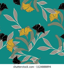 Abstract elegance pattern with floral background.