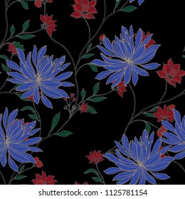Abstract elegance pattern with floral background.