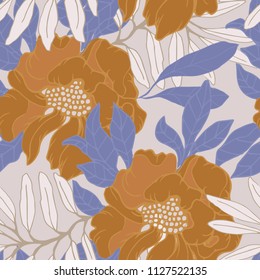 Abstract elegance pattern with floral background.