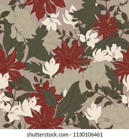 Abstract elegance pattern with floral background.