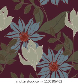 Abstract elegance pattern with floral background.