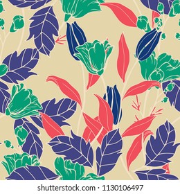 Abstract elegance pattern with floral background.