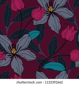 Abstract elegance pattern with floral background.