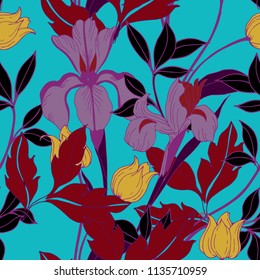 Abstract elegance pattern with floral background.