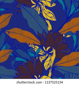 Abstract elegance pattern with floral background.
