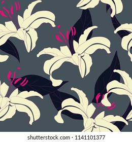 Abstract elegance pattern with floral background.
