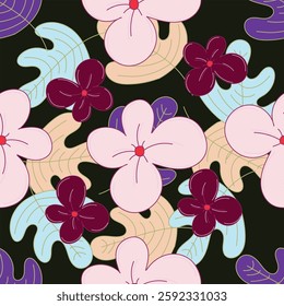 Abstract elegance pattern with floral background.