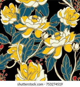 Abstract elegance pattern with floral background.
