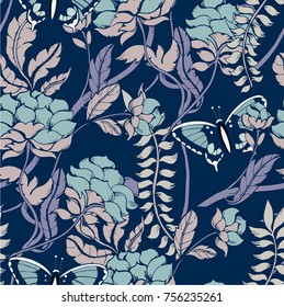 Abstract elegance pattern with floral background.
