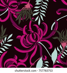Abstract elegance pattern with floral background.