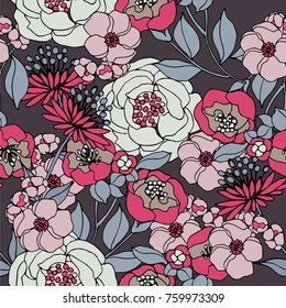 Abstract elegance pattern with floral background.
