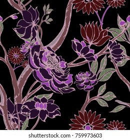 Abstract elegance pattern with floral background.
