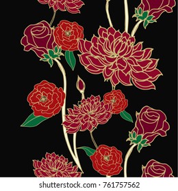 Abstract elegance pattern with floral background.
