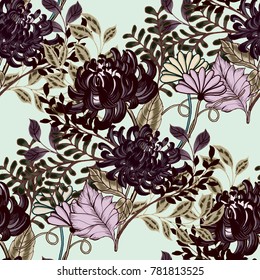 Abstract elegance pattern with floral background.
