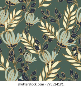 Abstract elegance pattern with floral background.
