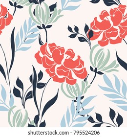 Abstract elegance pattern with floral background.
