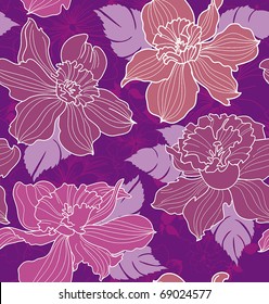 Resumen Elegancia estilo retro floral sin fisuras. Hermosa textura vectorial de flores