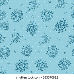 Resumen Elegancia sin fisuras en el patrón floral. Hermosa textura de ilustración vectorial