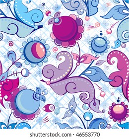 Abstract Elegance seamless floral pattern. Beautiful flower vector illustration texture