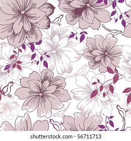 Abstract Elegance seamless floral pattern. Beautiful flower vector illustration texture