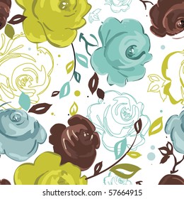 Abstract Elegance seamless floral pattern. Beautiful flower vector illustration texture with rose