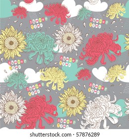 Abstract Elegance seamless floral pattern