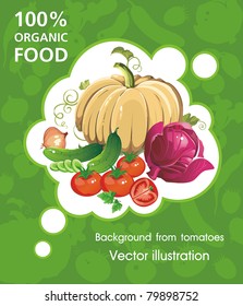 Resumen Elegancia fondo de comida sin fisuras, ilustración vectorial vegetal con calabaza, tomate y pepinos