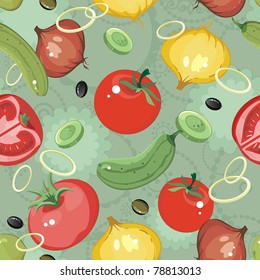 Abstract Elegance seamless food pattern, Vegetable vector illustration