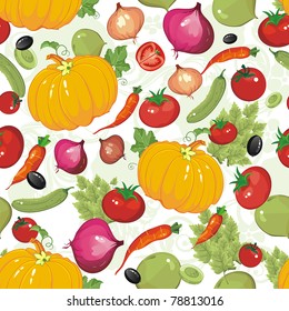 Abstract Elegance seamless food pattern, Vegetable vector illustration