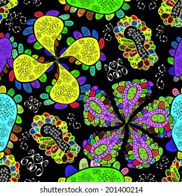 Abstract Elegance Seamless pattern with doodles background. Vector illustration. 
