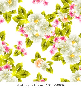 Abstract elegance seamless pattern with floral background