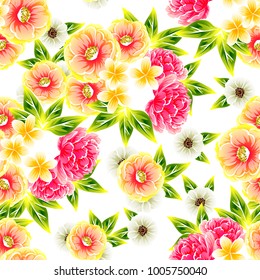 Abstract elegance seamless pattern with floral background