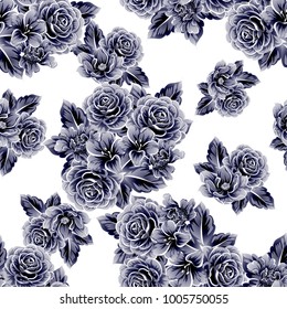 Abstract elegance seamless pattern with floral background